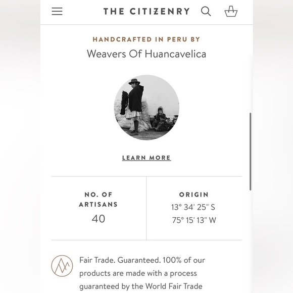 The Citizenry Handcrafted Peruvian Textile - Picture 2 of 9